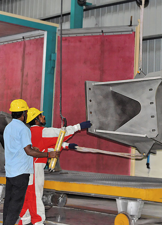 shade applicator industrial shot blating services chennai